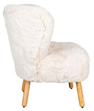 AUBRY GASPARD Fauteuil Effet Fourrure Blanche Petit