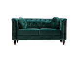 Vente-unique-Canapés 3 Places et 2 Places en Velours Vert émeraude Turner