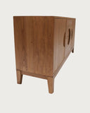 UNIQKA - Kyoto - Buffet Vintage en Teck Massif 165 cm - Couleur Marron - Longueur 165 cm - Profondeur 53 cm - Hauteur 80 cm - Bois Authentique, Durable et de Haute qualité