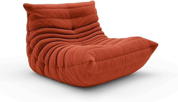 GWWBD Chaise longue en mohair doux - Canapé paresseux - Chaise au sol - Taille : 85 cm - Couleur : orange