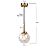 MZStech Globe en verre Loft rétro industriel Suspension, lustre en grappe Lampe suspendue Fixation Raccords en laiton (Gris)