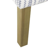 HomePop Fauteuil d'appoint en velours avec accoudoirs Swoop, rayures bleues et blanches