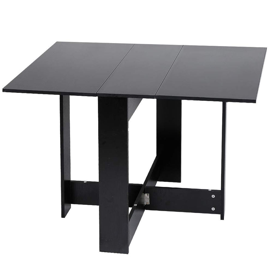 Table de Bar Table Pliante avec 2 Abattants, en Panneaux de Particules Melaminés,Table de Cuisine Salle a Manger Pliable Amovible Tres Pratique en Panneaux de Particules,103 * 76 * 73.4cm (Noir)