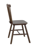 KAYELLES Lot de 2 chaises à barreaux bistrot Vintage Bois Massif Mona (Bois Teinte foncée)