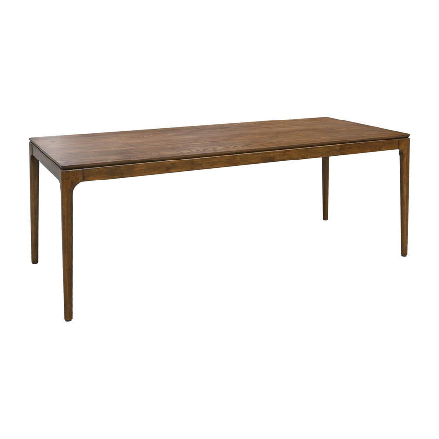 sweeek - Table à Manger rectangulaire Noyer Bois d'hévéa et placage frêne 8 Places Elena