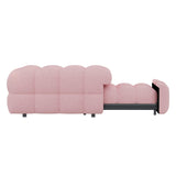 PUGSDRLY Canape Lit 1 Place Convertible,Pouf Salon,Canapé Convertible,Design Rétractablem,Lit Capitonné 1 Place,Tissu Peluche (Rose)