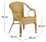 AUBRY GASPARD Fauteuil en moelle de rotin Eden