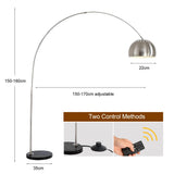 ACMHNC Lampadaire à Arc LED Salon, Lampadaire sur Pied LED Dimmable avec Télécommande, E27 Lampe arquée Moderne avec Interrupteur au Pied, Tête Orientable, Réglable en Hauteur