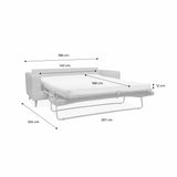 Alice's Home - Canapé lit 3 Places Ivoire avec Matelas 12cm d'épaisseur. fabriqué en France