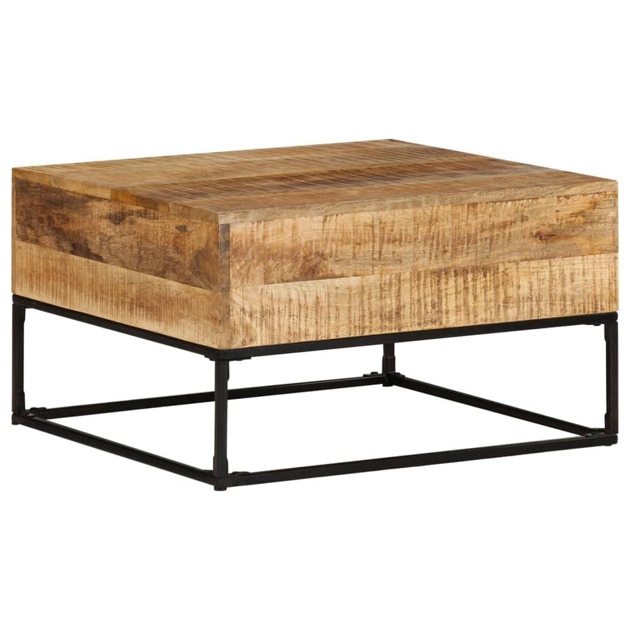 vidaXL Bois de Manguier Brut Table Basse Table d vidaXL Bois de Manguier Brut Table Basse Table d'Appoint Table de Canapé Bout de Canapé Meuble de Salle de Séjour Salon Intérieur 68x68x41 cm