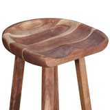 vidaXL Lot de 2 Tabourets de Bar, Chaise de Pub, Siège de Bistrot, Meuble de Salle à Manger Cuisine Salon Maison Intérieur, Bois d'Acacia Massif