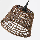 Luminaire Delhi, suspension rotin, 60 W, marron, ø29 x H25 cm