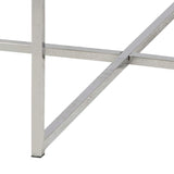 AC Design Furniture Antje Table Basse Ronde, Ø: 80 x 45 cm, Aspect Marbre Blanc /Chrome, Verre/Metal, 1 pc
