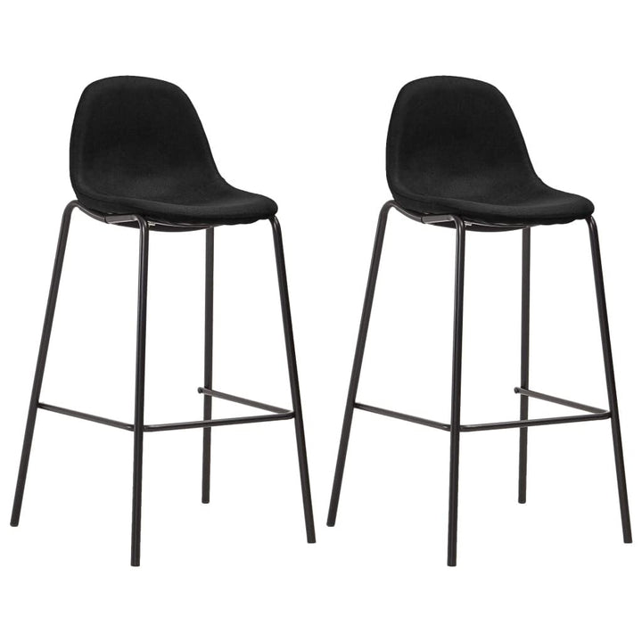 vidaXL Chaises de Bar 2 pcs Noir Tissu