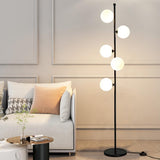 KlkrzJwy Lampadaire Mid Century 5 Lumières 66,9" Globe En Verre Lampadaire Lampe Haute En Verre Dépoli Avec Base En Marbre E26 Dimmable Lampe Sur Pied Pour Salon Bureau Chambre Canapé Coin