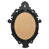 homiuse Miroir Mural Style Chateau 56x76 CM Noir Miroir Bois Miroir Mural Ovale Miroir Baroque Miroir Vintage Miroir Art Deco Décoration à Votre Toilette Salon Ou Chambre à Coucher Pratique Beau