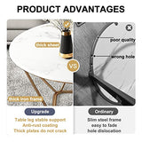 Table Basse Ronde Moderne, Table Centrale de Salon avec Plateau Rond en Pierre frittée et Table de canapé à Cadre en métal Robuste pour Salon, Chambre à Coucher, Salle à Manger, Petit appart