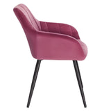 WOLTU 1 pièce Chaise de Salle à Manger Chaise de Cuisine rembourrée en Velours, Pied en métal,Bordeaux BH93bd-1