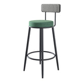 Ensemble de tabourets de bar en métal de 1/2, faux cuir Chaise à hauteur de comptoir avec dossier, Tabourets d'îlot de cuisine avec pieds et repose-pieds dorés Pour la maison Restauration au bar