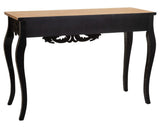 PEGANE Meuble Console, Table Console en Bois Coloris Noir, Naturel - Longueur 111 x Profondeur 40 x Hauteur 77 cm