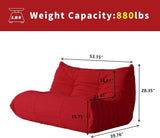 Canapé de sol paresseux de taille double, pouf poire en velours pelucheux, chaise de cheminée, canapé Togo pour salon, chambre à coucher, salon, bureau – Confortable 2 places, couleur B