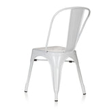 hjh OFFICE 645022 Chaise bistrot VANTAGGIO Comfort Métal Blanc, Chaise au Style Industriel, empilable