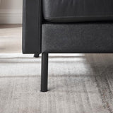 Z-hom Canapé en cuir 001 (noir, 2 places)