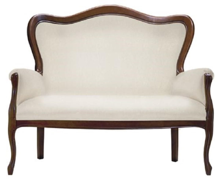 Casa Padrino Canapé baroque de luxe Crème/marron foncé 124 x 74 x H. 107 cm - Élégant canapé de salon baroque - Salon baroque Casa Padrino Canapé baroque de luxe Crème/marron foncé 124 x 74 x H. 107 cm - Élégant canapé de salon baroque - Salon baroque