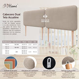 DHOME Tête de Lit Capitonnée Unie Arrondie en Tissu Aqualine avec Pieds pour Mur Têtes de Lit Acoustiques Absorbantes Tête de Lit Chambre à Coucher (Beige, 180cm Dual)