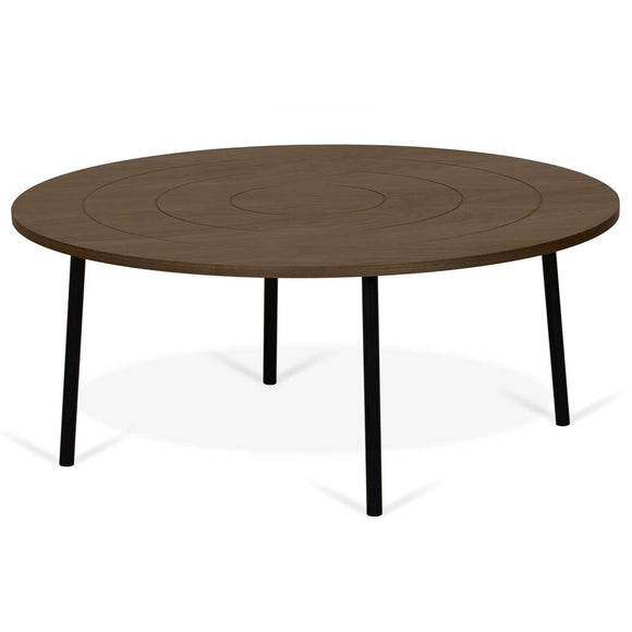 Symbiosis Ply Table Basse, Noyer et Métal Noir, 80x80x35 cm