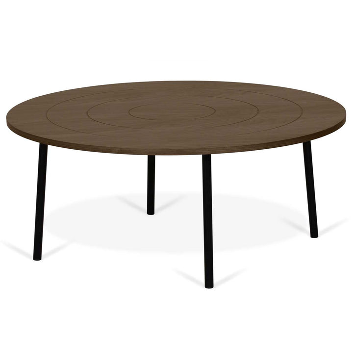 Symbiosis Ply Table Basse, Noyer et Métal Noir, 80x80x35 cm