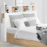 IDMarket - Tête de lit Cleo 165 CM avec rangements Blanc et hêtre