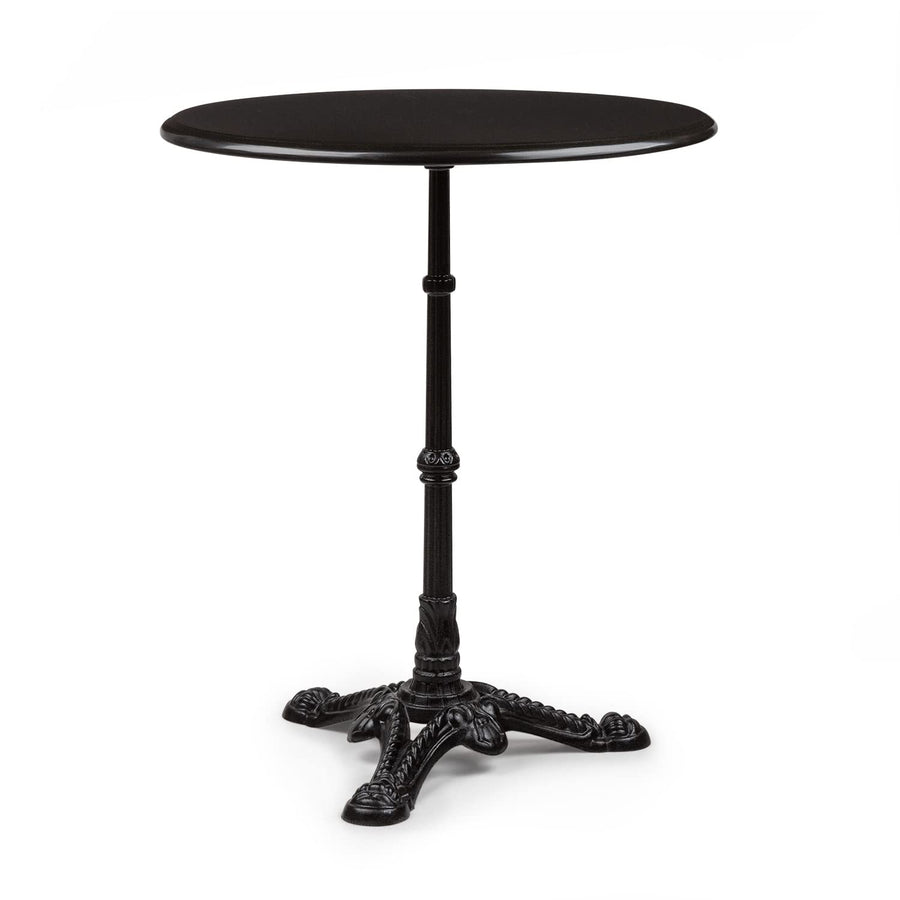 blumfeldt Patras - Table de bistrot avec Bord décoratif, Table Haute avec Pied en Fonte, Table de Bar pour l'intérieur et l'extérieur, imperméable, résistante au Gel, Ø 60cm, Hauteur 71 cm, Noir