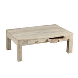 AltoBuy TROMSO - Table Basse 2 Tiroirs en Manguier Massif Clair