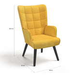 IDMarket - Fauteuil scandinave ANIA Velours Jaune