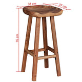 Iiaky Tabourets de Bar Lot de 2 Bois d'acacia Massif,Chaise De Bar,Chaise Bar Cuisine