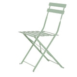 Avril Paris - Ensemble Table et Chaises Pliantes Bistrot Balcon Terrasse- 2 Places - Acier Vert - 2 Chaises et 1 Table Pliante - Flore