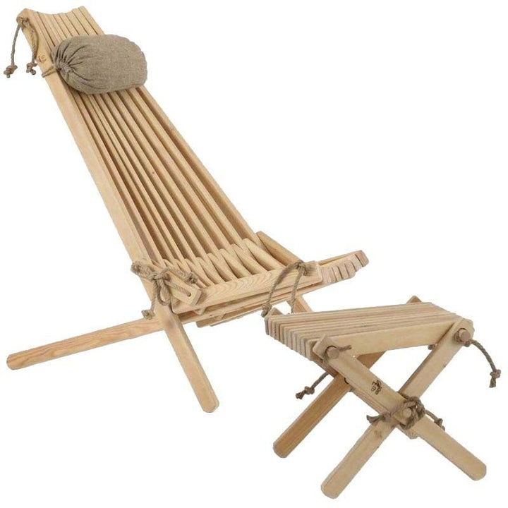 Ecofurn Chilienne scandinave avec Repose-Pieds Mélèze Ecofurn Chilienne scandinave avec Repose-Pieds Mélèze