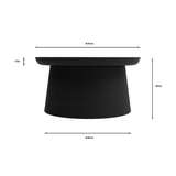 KONTE.DESIGN Table Basse Ibiza en polypropylène Noir 70 x 36 cm