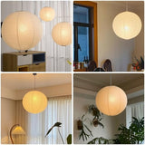NOCHX Lumière Suspendue en Papier Parchemin Style Japonais Wabi-Sabi - Lustre Sphérique en Fer Inspiré de pour Salon, Chambre et Bureau(40cm)