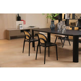 Kosmi Chaise Noire, Assise Bois et cannage Naturel