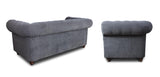 SILAPE - Canapé Asti 2 - Chesterfield canapé 2 Places - Glamour - Salon (Vert (Velvet 78))