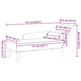 Chaise longue avec coussins crème velours
