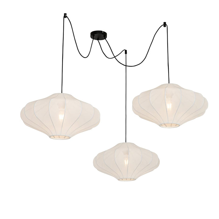 Qazqa plu - Suspension - 3 lumière - L 100 cm - Blanc - Design - éclairage intérieur - Salon I Chambre I Cuisine I Salle à manger Qazqa plu - Suspension - 3 lumière - L 100 cm - Blanc - Design - éclairage intérieur - Salon I Chambre I Cuisine I Salle à manger