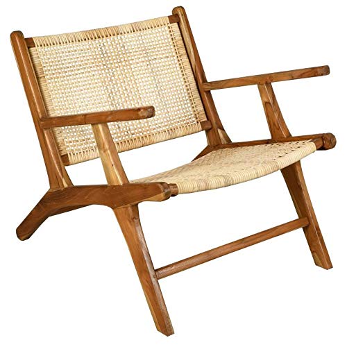 AubryGaspard Fauteuil en Bois et cannage