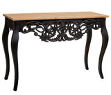 PEGANE Meuble Console, Table Console en Bois Coloris Noir, Naturel - Longueur 111 x Profondeur 40 x Hauteur 77 cm