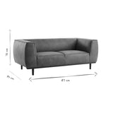 Canapé Design 2-3 Places en Cuir Aspect Vieilli Marron Cognac Morris