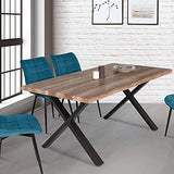 IDMarket - Table à Manger Rectangle Dakota 6 Personnes Pieds Forme en X Design Industriel 160 cm