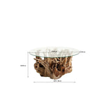 Kare Design - Table Basse Plateau Rond Pied Bois flotté Roots