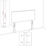 Homgoday Tête de lit à LED gris foncé 93 x 16 x 78/88 cm en velours, tête de lit, tête de lit double, dossier pour lit et canapé Model3123707